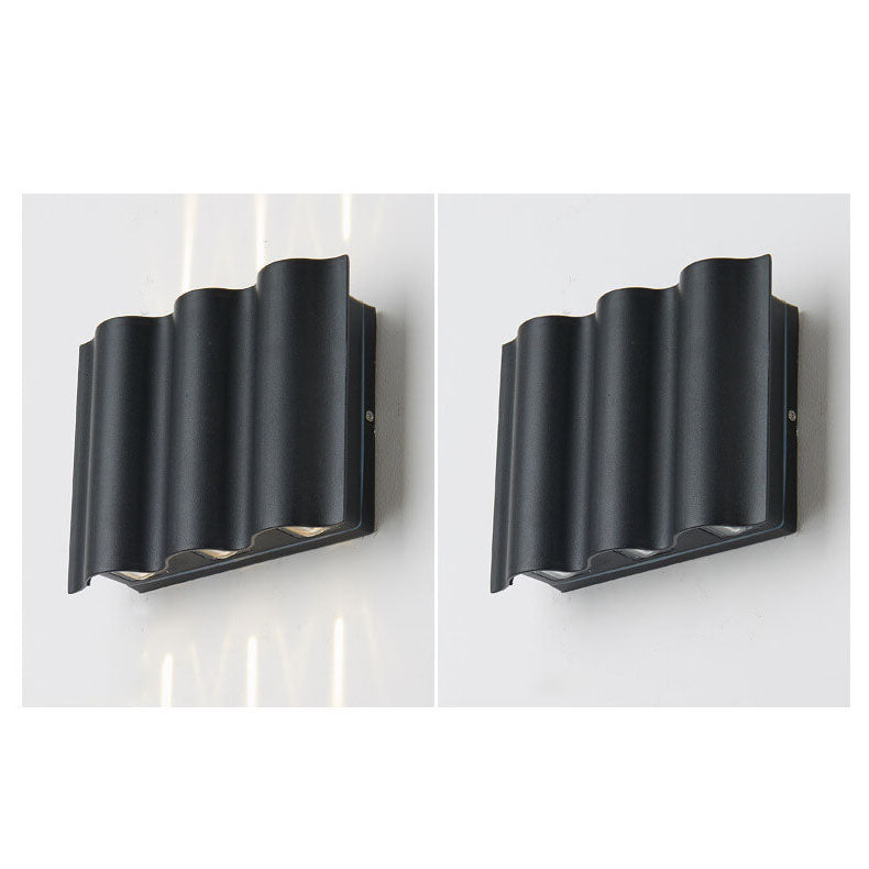 Modern Wave Aluminum LED Outdoor Wall Sconce – Waterproof, Weatherproof Exterior Lighting