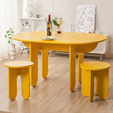 Sleek Modern Minimalist Oval Density-Plate Dining Table & Chair Set for Dining Room