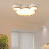 Nordic Wood Bear-Shaped LED Flush Mount Ceiling Light for Kids