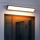 Modern Industrial Waterproof LED Wall Sconce with Rectangular Aluminum Frame and Acrylic Panel for Outdoor Patio