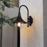 Sleek Contemporary Industrial Aluminum Horn-Style 1-Light Wall Sconce for Outdoor Patio