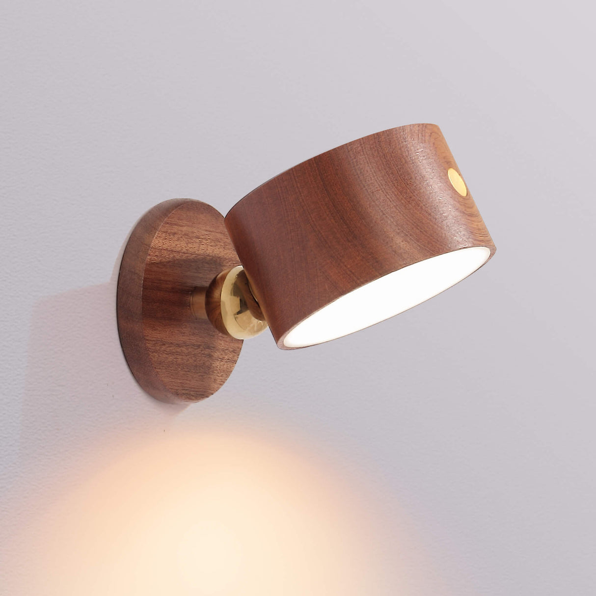 Minimalist Wooden USB Rechargeable Touch Night Light — Magnetic LED Wall Sconce Lamp