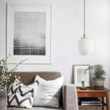 Nordic Minimalist White Orb 1-Light Pendant Lamp