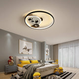 Adorable Cartoon Panda Round LED Flush Mount Ceiling Light