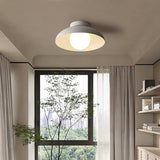 Japanese Wabi-Sabi Iron & Glass 1-Light Semi-Flush Mount Fixture