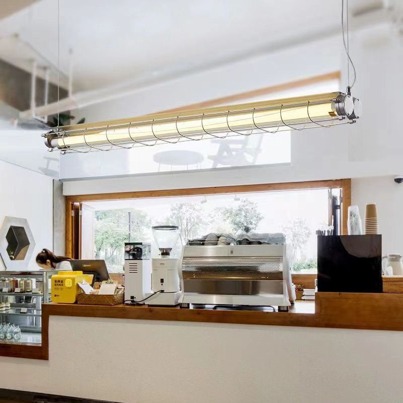 Contemporary Industrial Long-Hardware Acrylic Island Pendant Chandelier with 1/2 Light for Dining Room