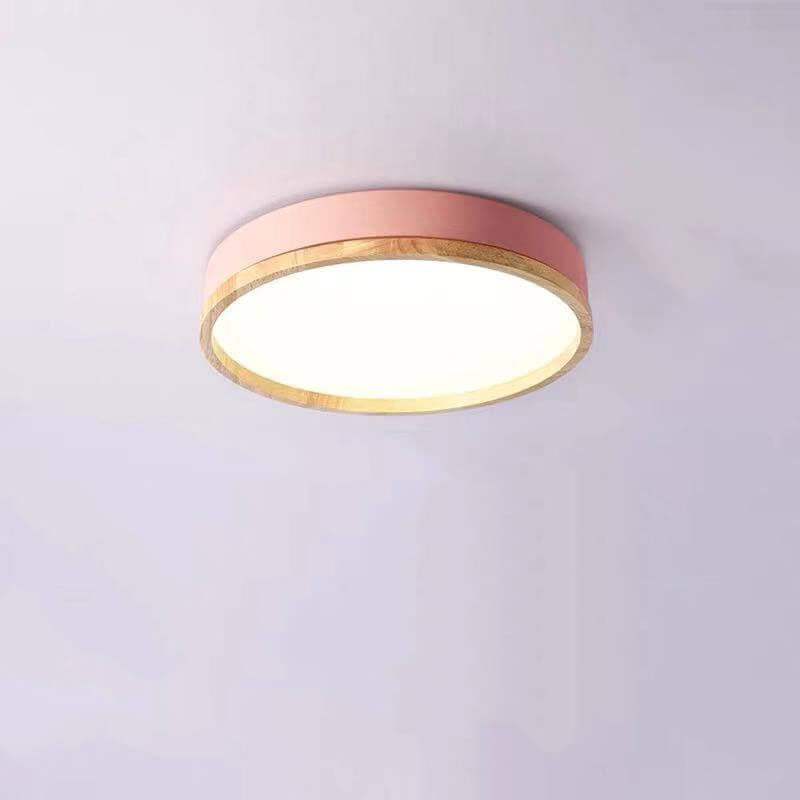 Elegant Macaron-Style Round Acrylic LED Flush-Mount Ceiling Light