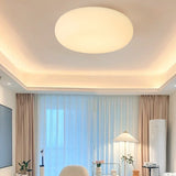 Sleek Modern Minimalist Oval Iron LED Flush Mount Ceiling Light with PE Finish for Bedroom