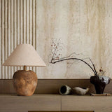Modern Shabby Chic Cone Fabric Ceramic Jar Table Lamp – 1-Light, Perfect for the Bedroom