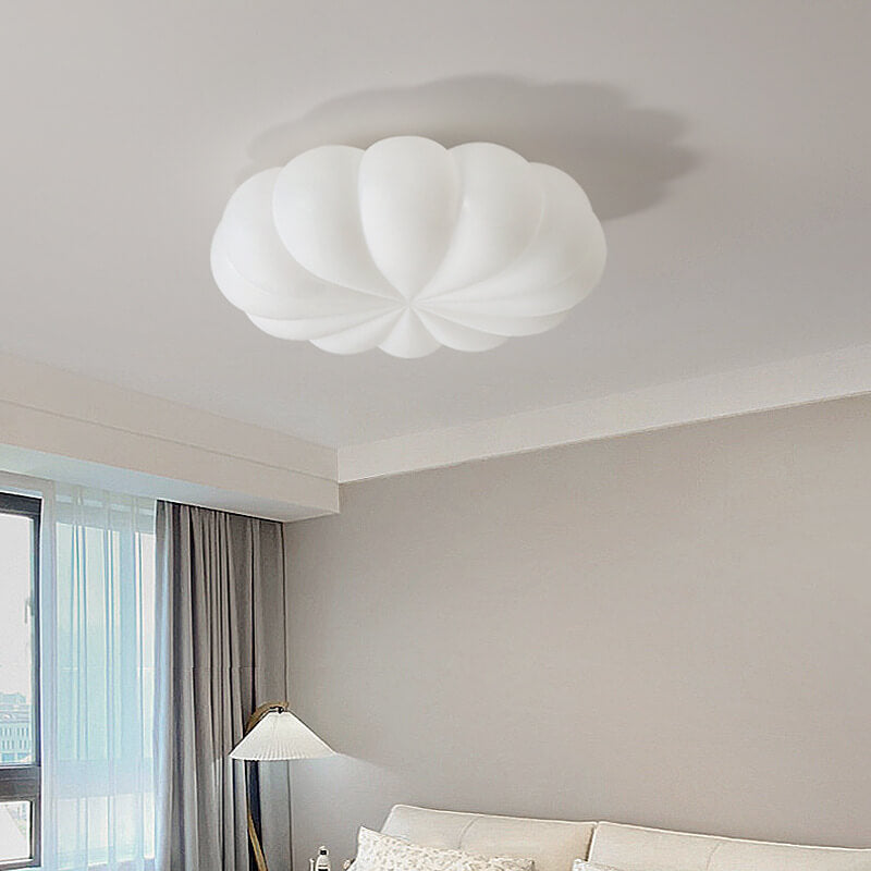 Nordic Contemporary Kids' Flower LED Flush Mount Ceiling Light with PE Shade for Bedroom