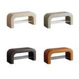 Modern Minimalist Long Rectangular Storage Bench with Lambswool PU Leather and Iron Frame – 1 Shelf, Ideal for Entryways