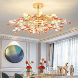 Modern Luxury Rose Iron & Ceramic Crystal Chandelier – 6/7/8-Light Options