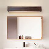 Elegant Modern Chinese Walnut Square Bar Vanity LED Wall Sconce Lamp for Bathroom