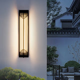 Traditional Chinese-Style Waterproof LED Outdoor Wall Sconce Lamp – Rectangular Stainless Steel Glass for Patio