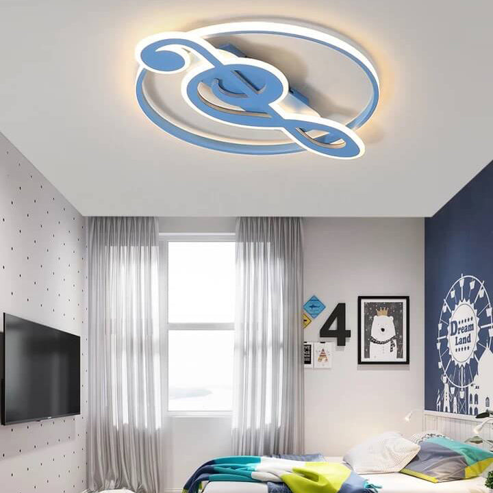 Nordic-Inspired LED Flush Mount Ceiling Light with Creative Music Notes Design