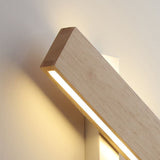 Japanese Minimalist Log-Style Rectangular LED Wall Sconce Lamp with Rotatable Flat Panel