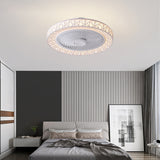 Luxurious Modern Round Lace LED Flush-Mount Ceiling Fan Light