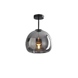 Elegant Nordic Luxury Round Glass Ball 1-Light Semi-Flush Mount Ceiling Light