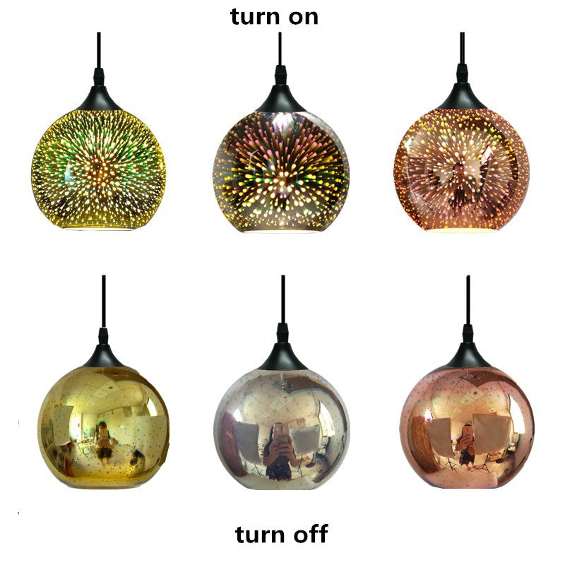 Modern Creative 3D Colorful Fireworks Glass Dome Island Light Chandelier - 2/3-Light