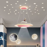 Modern Creative Flying Saucer LED Chandelier for Kids — Space Astronaut Theme