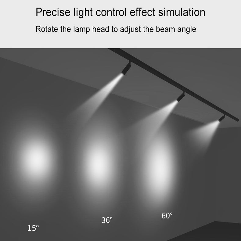 Sleek Modern Minimalist Adjustable Dimmable Spotlight Track Lighting – Tubular LED Flush-Mount, 3/4/5-Light Options for Living Room