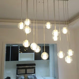 Luxurious Crystal Orb Staircase Chandelier with LED Ball Shade - Modern Loft Lighting