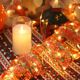 Christmas LED Copper Wire Ribbon Lights - Bow-Tie Style Flexible String Lights for Festive Decor, Props, and Holiday Cheer