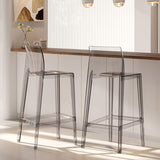 Modern Scandinavian Square Bar Stool with Backrest and Footrest – Ideal Kitchen Seating