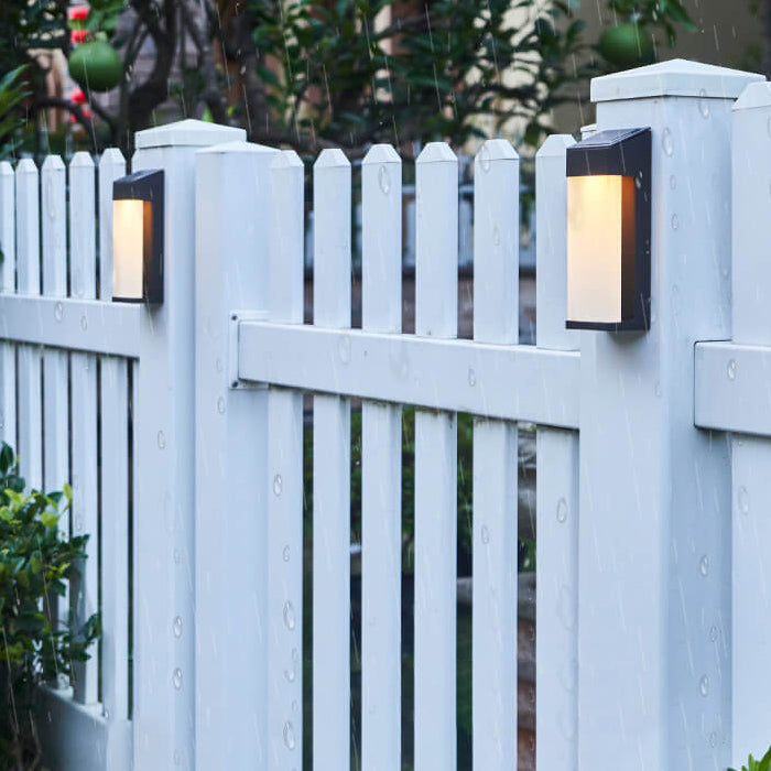 Solar Square Frosted-Glass Outdoor LED Wall Sconce Lamp - Waterproof, Weather-Resistant Garden Lighting