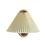 Sleek Contemporary Solid Wood Pleated Semi-Circle 1-Light Wall Sconce Lamp