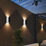 Sleek Black Rectangular Solar LED Outdoor Wall Light — Die-Cast Aluminum