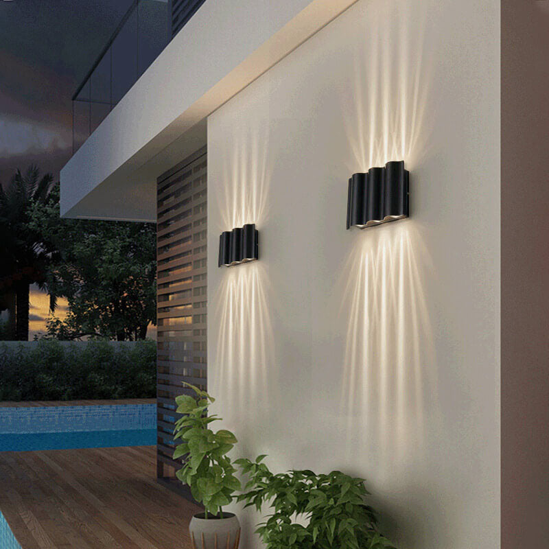 Modern Wave Aluminum LED Outdoor Wall Sconce – Waterproof, Weatherproof Exterior Lighting