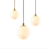 Nordic Minimalist White Orb 1-Light Pendant Lamp