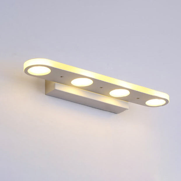 Modern White Oval Acrylic Vanity Light – Long Sleek Wall Sconce Lamp (4- or 6-Light)