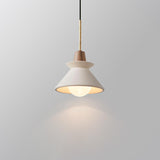 Nordic Minimalist White Cement 1-Light Tapered Pendant Lamp