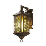 Traditional Chinese Pagoda-Style Brushed Aluminum 1-Light Wall Sconce for Outdoor Patio