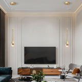 Contemporary Scandinavian Water-Drop Crystal LED Chandelier – Iron & Aluminum for Bedroom