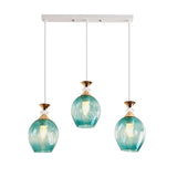 Nordic Gradient Glass Orb Chandelier - 3-Light Modern Pendant