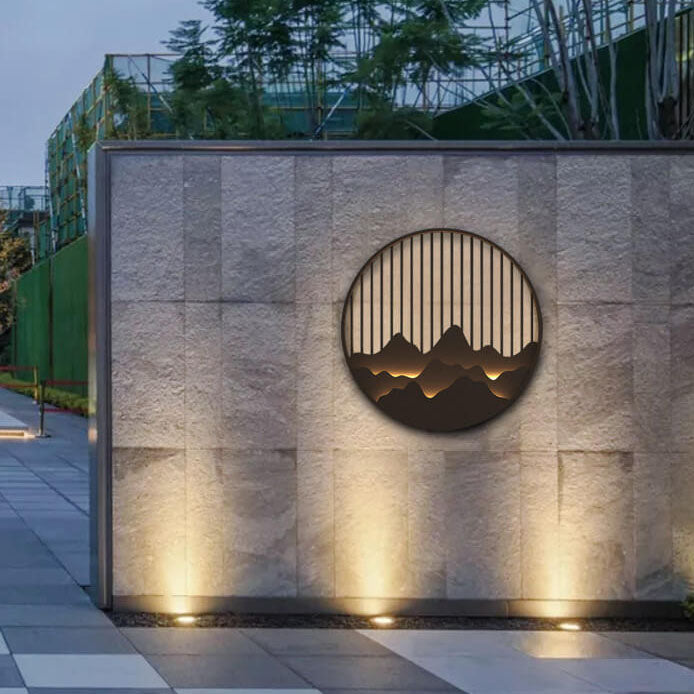 Modern Round Stainless Steel PC LED Waterproof Outdoor Wall Sconce Light