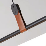 Sleek Nordic Minimalist Long Leather-Strip LED Island Light Chandelier