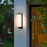 Modern Minimalist Solar LED Outdoor Wall Sconce – Rectangular Stainless Steel & Acrylic, Waterproof Patio Lighting