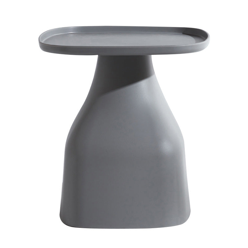 Modern Scandinavian Round Plastic Coffee Table with Sleek Column Base for Living Room