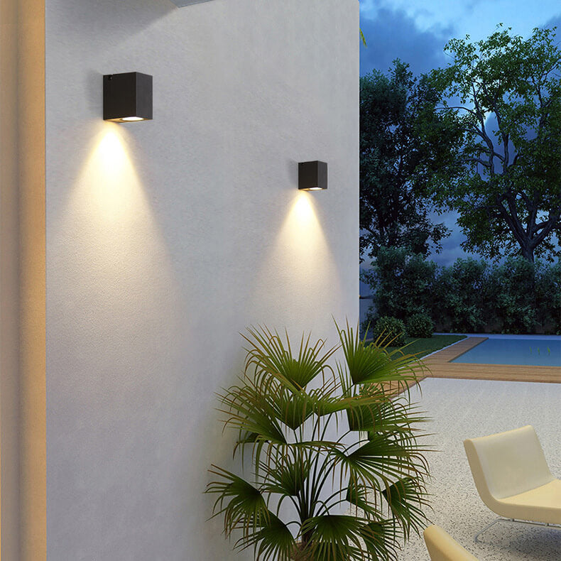 Modern Outdoor Waterproof Square LED Spotlight with Adjustable Angle – Garden Wall Sconce Lamp