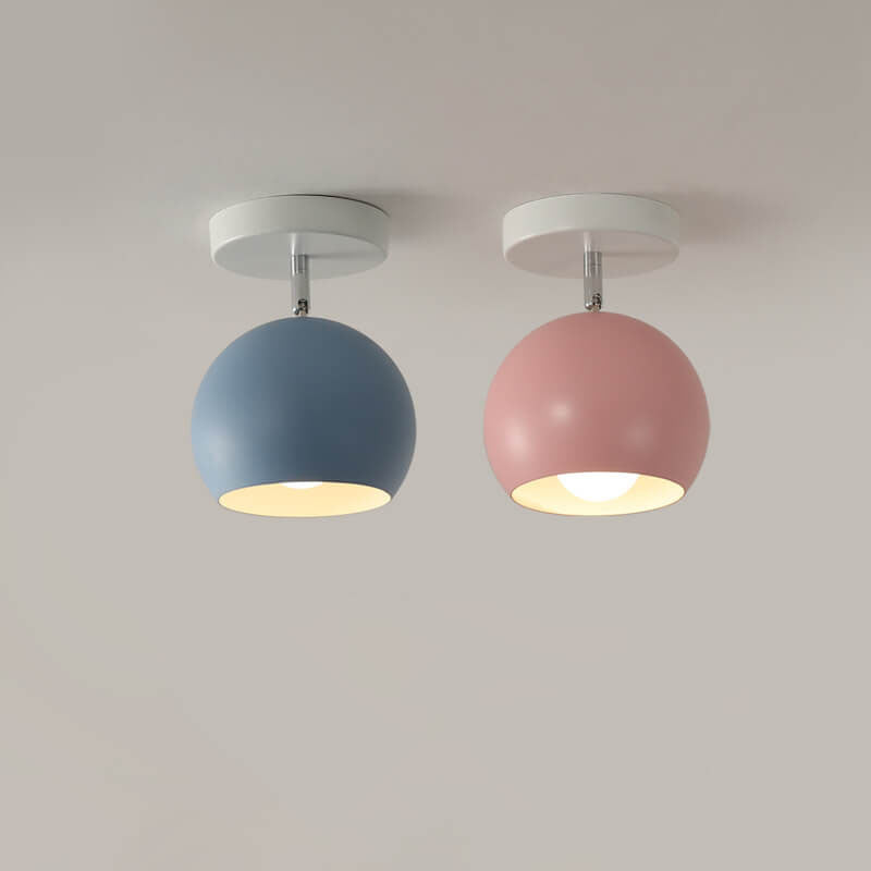Nordic Macaron Dome 1-Light Semi-Flush Ceiling Light - Modern Minimalist Design