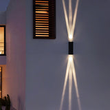 Sleek Modern Aluminum Outdoor Patio Dual-Headed LED Wall Sconce Lamp