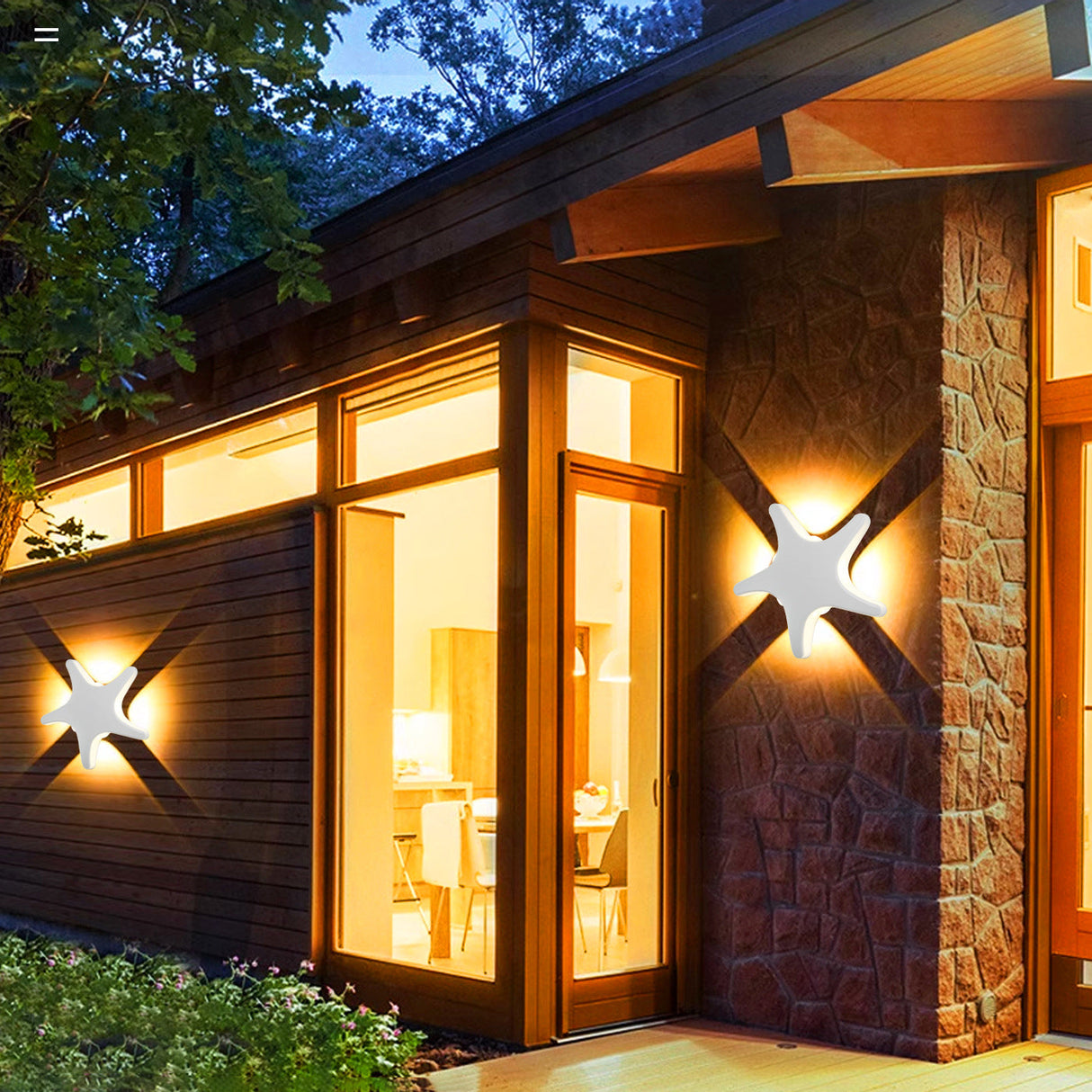 Aluminum Starfish LED Waterproof Outdoor Wall Sconce – Contemporary Patio Lighting