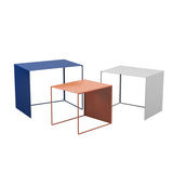 Sleek Modern Minimalist Square Iron Nesting Side Table for Living Room