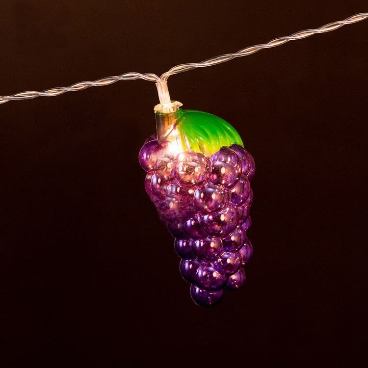 Fruit Grape LED String Lights - Battery & USB Powered Decorative Lights
