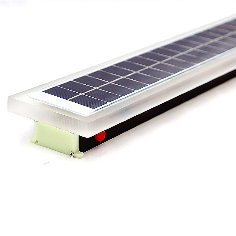 Sleek Minimalist Outdoor Solar LED Rectangular Strip Wall Sconce Lamp - Waterproof Patio Lighting