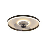 Nordic Minimalist Round Hidden-LED Flush-Mount Ceiling Fan Light